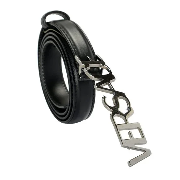 Versace | Accessories | Versace Womens Black Leather Logo 